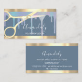 Modern Hairdresser Coiffeur Smoky Blue Visitekaartje (Voorkant / Achterkant)