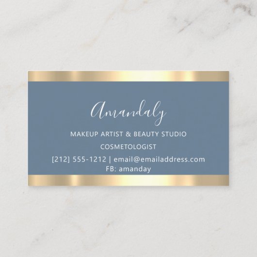 Modern Hairdresser Coiffeur Smoky Blue Visitekaartje (Achterkant)