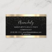 Modern Hairdresser Golden Confetti Black Visitekaartje (Achterkant)
