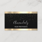 Modern Hairdresser Golden Confetti Black Visitekaartje (Voorkant)
