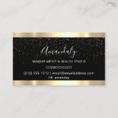 Modern Hairdresser Scissors Paars Glitter Black Visitekaartje (Achterkant)