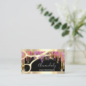 Modern Hairdresser Scissors Paars Glitter Black Visitekaartje (Staand voorkant)