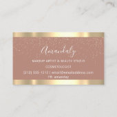 Modern Hairdresser Scissors Roos Gold Confetti Visitekaartje (Achterkant)