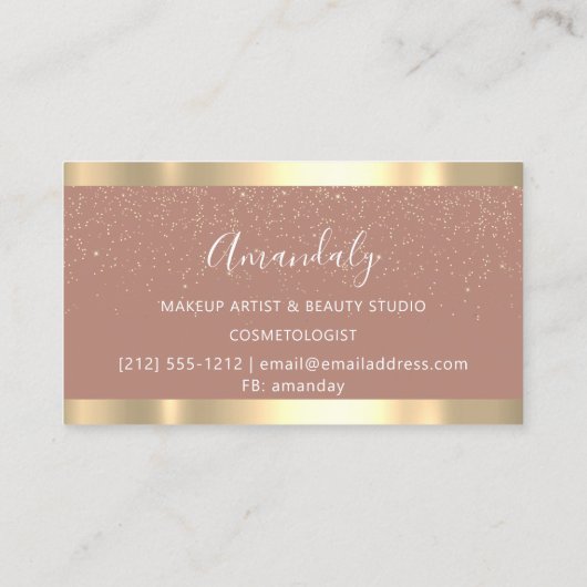 Modern Hairdresser Scissors Roos Gold Confetti Visitekaartje (Achterkant)