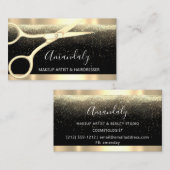 Modern Hairdresser Scissors Stylist Coiffeur Gold Visitekaartje (Voorkant / Achterkant)