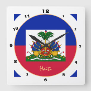 Modern Haïtiaanse vlag, trendy Haïti Home / design Vierkante Klok