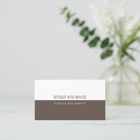 Modern half bruin half wit visitekaartje (Staand voorkant)