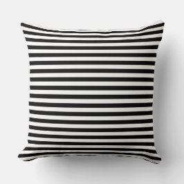Modern Half-Inch Black & White Stripe Pattern Kussen