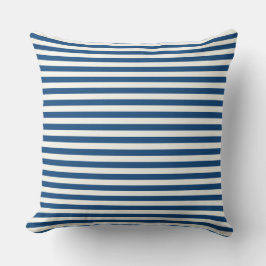 Modern half-inch blauw-wit streeppatroon kussen