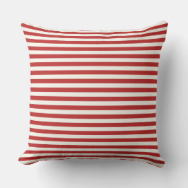 Modern Half-Inch Crimson Red & White Stripe  Kussen