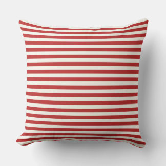Modern Half-Inch Crimson Red & White Stripe Kussen