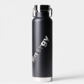 Modern Halftone "Energy" Typography Black Waterfles (Voorkant)