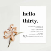 Modern Hallo 30-jarige uitnodiging