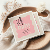 Modern Hallo Baby Roze & Cream Baby shower Servet