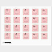 Modern Hallo Baby Roze & Cream Baby shower Vierkante Sticker (Vel)