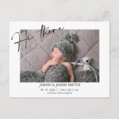 Modern Hallo daar kalligrafie geboorte aankondigin Briefkaart (Voorkant)