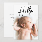 Modern Hallo Foto introduceert baby Boy geboorte Aankondiging (Voorkant / Achterkant)
