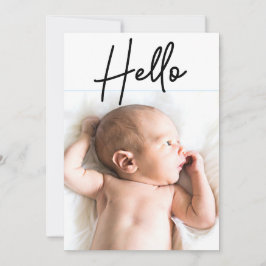Modern Hallo Foto introduceert baby Boy geboorte Aankondiging