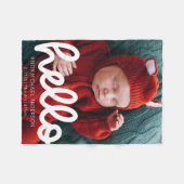 Modern Hallo geboorteaankondiging met foto Fleece Deken (Voorkant (Horizontaal))