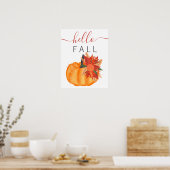 Modern hallo herfst pompoen poster (Keuken)