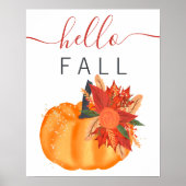 Modern hallo herfst pompoen poster (Voorkant)