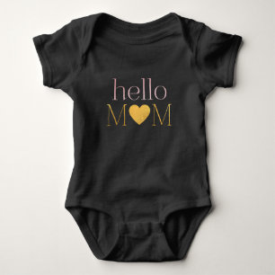 modern hallo MOM roze gouden Folie hart Romper