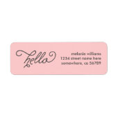 Modern Hallo Return Address Label (Voorkant)