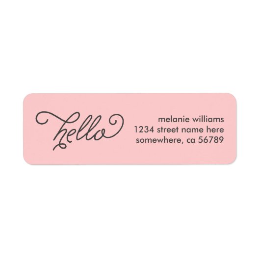 Modern Hallo Return Address Label (Voorkant)