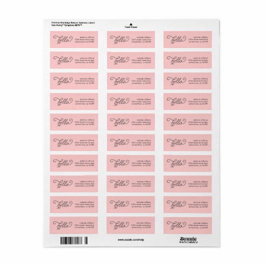 Modern Hallo Return Address Label (Full Sheet)