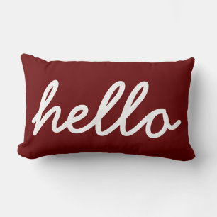 Modern Hallo Typografie Lumbar Pillow Kussen