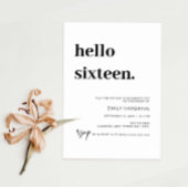 Modern Hallo zestien verjaardag Kaart