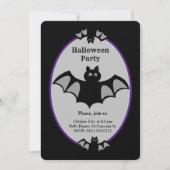 Modern Halloween bat op zwart en grijs Kaart (Voorkant)