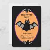 Modern Halloween bat op zwart en oranje Kaart (Voorkant)