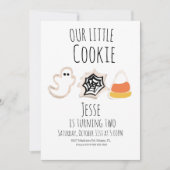 Modern Halloween Cookie Ghost Spider Birthday Invi Kaart (Voorkant)