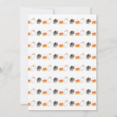 Modern Halloween Cookie Ghost Spider Birthday Invi Kaart (Achterkant)