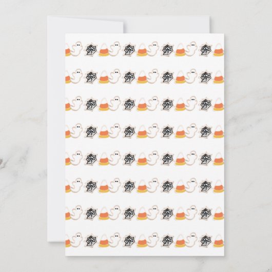 Modern Halloween Cookie Ghost Spider Birthday Invi Kaart (Achterkant)