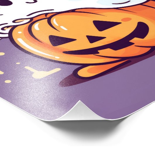 Modern Halloween Cute Ghost Foto Afdruk (Hoek)