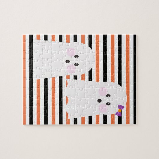 Modern Halloween Cute Ghost Legpuzzel (Horizontaal)