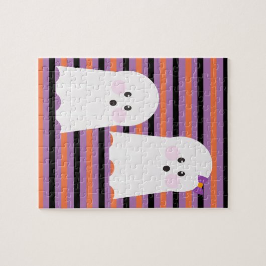 Modern Halloween Cute Ghost Legpuzzel (Horizontaal)