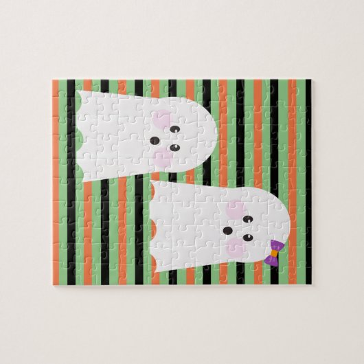 Modern Halloween Cute Ghost Legpuzzel (Horizontaal)