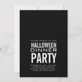 MODERN HALLOWEEN DINNER PARTIJ INVITATION BLACK KAART (Voorkant)
