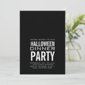 MODERN HALLOWEEN DINNER PARTIJ INVITATION BLACK KAART (Staand voorkant)