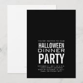 MODERN HALLOWEEN DINNER PARTIJ INVITATION BLACK KAART (Voorkant / Achterkant)