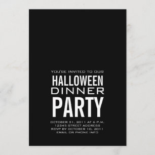 MODERN HALLOWEEN DINNER PARTIJ INVITATION BLACK KAART
