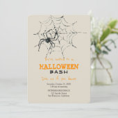 Modern Halloween eenvoudige griezelige spin partij Kaart (Staand voorkant)