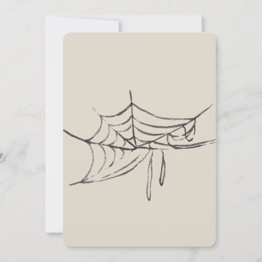 Modern Halloween eenvoudige griezelige spin partij Kaart (Achterkant)