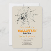 Modern Halloween eenvoudige griezelige spin partij Kaart (Voorkant)