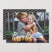 Modern Halloween-fotokaart | Horizontaal Feestdagenkaart (Voorkant / Achterkant)