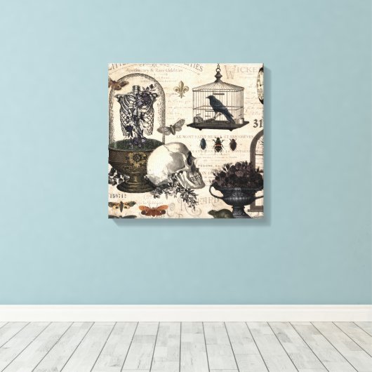 Modern  Halloween Garden Canvas Afdruk (Insitu (Houten vloer))