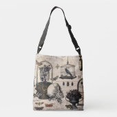 Modern Halloween Garden Crossbody Tas (Achterkant)